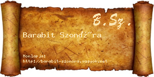 Barabit Szonóra névjegykártya